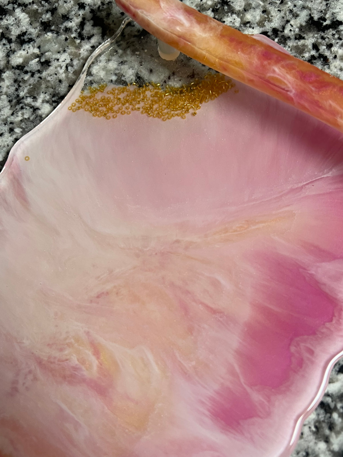 Pink marble serving tray